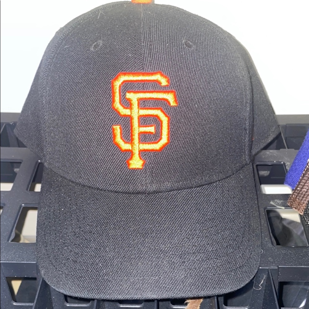 Black Cap with Orange Logo SF hat